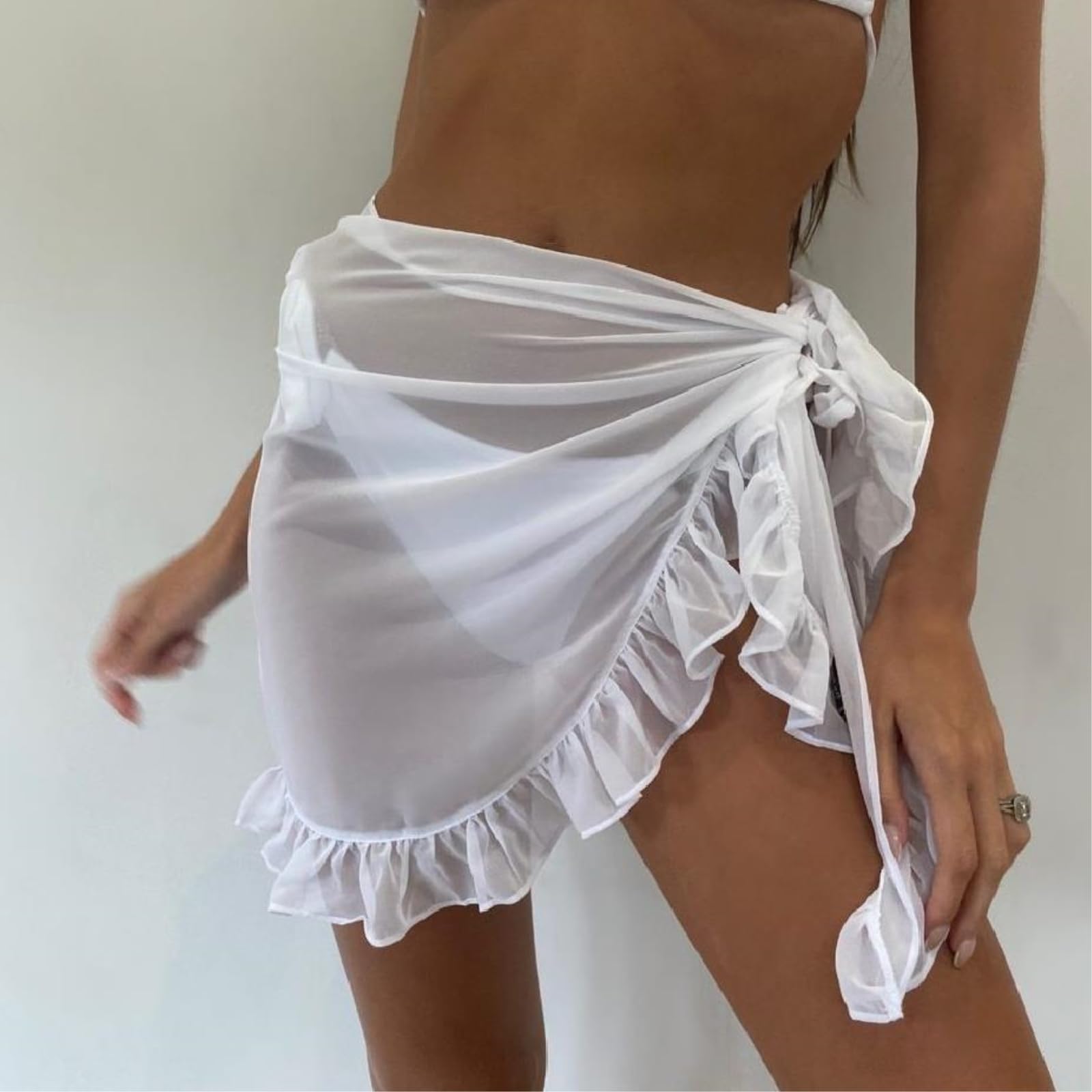 Beach Cover Up Skirt 9 kolorów Szyfonowa Sarong Wrap Skirt, damska Bikini Pareo Scarf Kaftan Swimwear Up-d-One Size