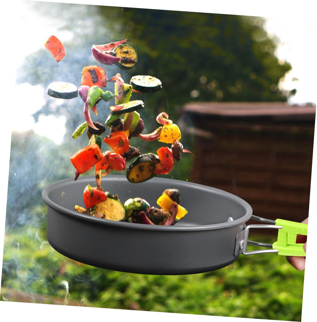 12-Piece Portable Camping Cookware Set for 1-2 People Lightweight Cooking Utensils Kettle and Pots for Outdoor Cooking and Hiking