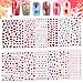 EBANKU 12 Blatt Valentinstag Nail Art Aufkleber 3D Selbstklebend Blume Rose Herz Nagelaufkleber Nagelsticker für Mädchen Valentinstag Nagel Kunst Abziehbilder Dekoration DIY