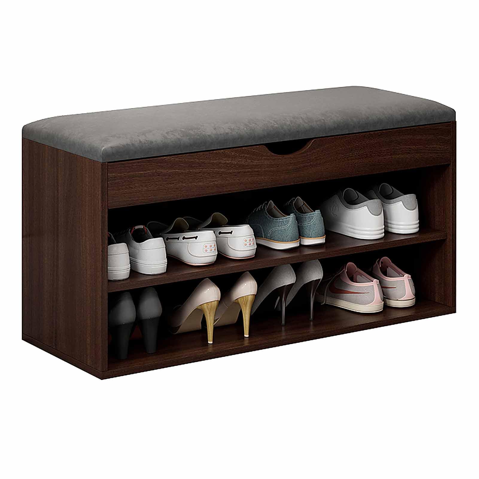 LWJSOCP Shoe Bench with Padded at Stylish Entryway Storage Clod Compartments Shoe Shelf Organizer for Hallway and Bedroom Modern Sto Bench Furniture