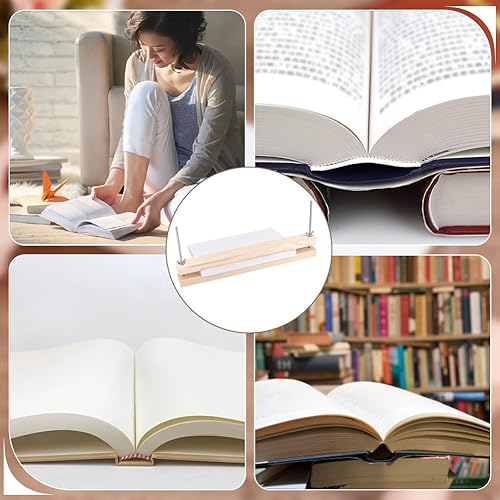 Miniatura 7 de BENECREAT Prensa de encuadernación de madera para encuadernar libros de prensa grande de 15 x 1.5 pulgadas, máquina de prensa de papel plano de