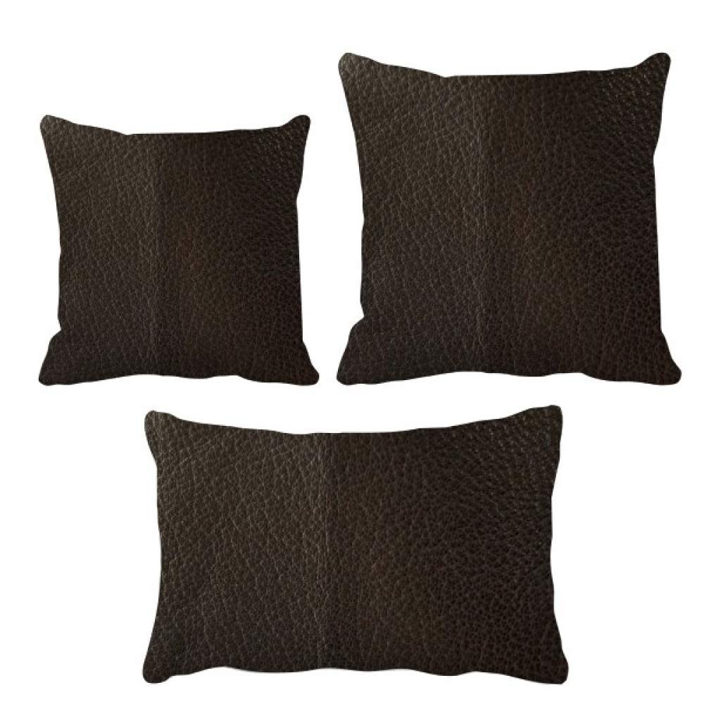Housse de coussin en cuir noir DIYthinker avec motif abstrait chic pour salon élégant