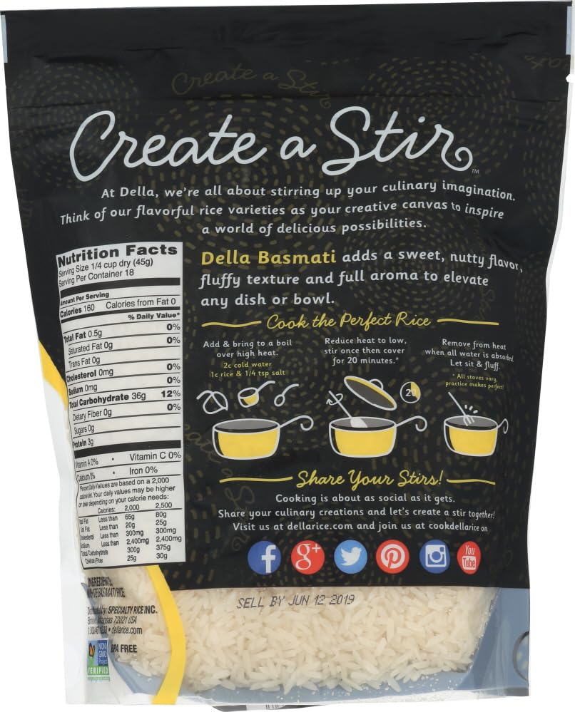 Miniatura 3 de Della Arroz blanco, basmati, 28 onzas (paquete de 3)