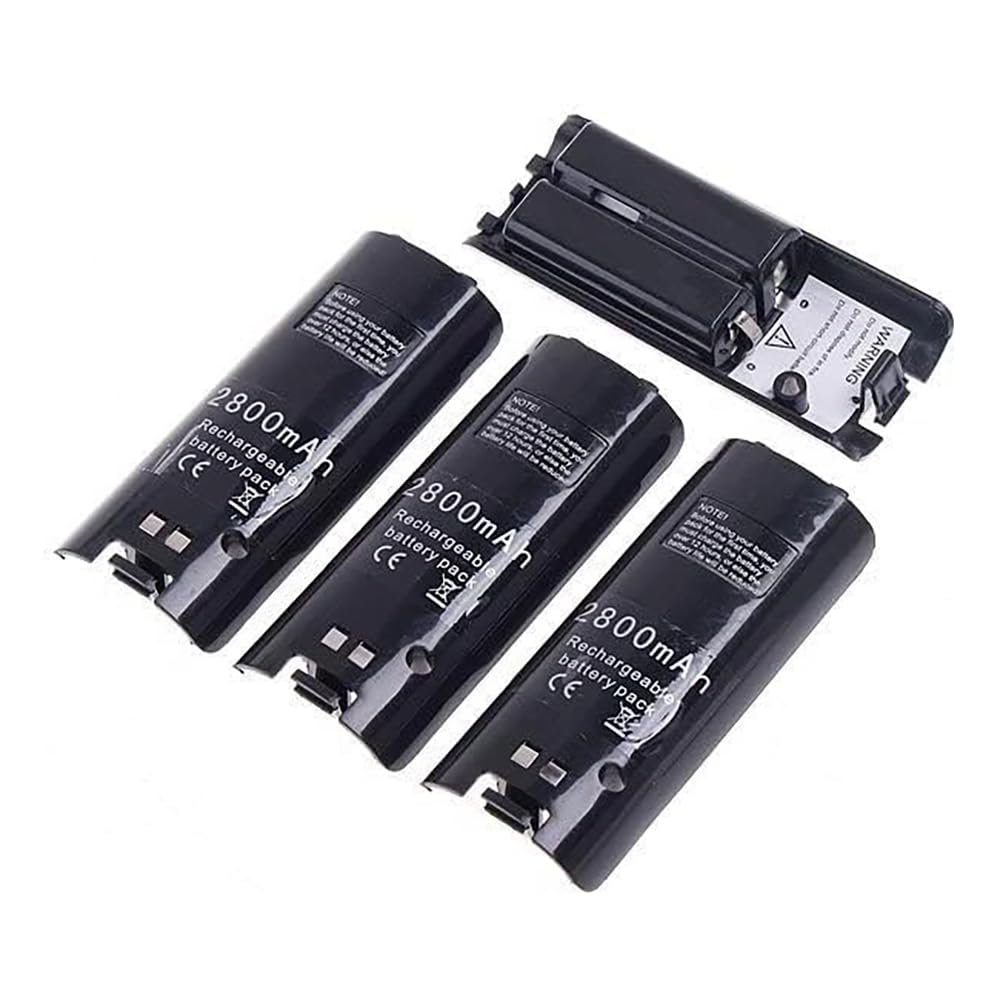 OSTENT Stazione Dock di Ricarica + 4 Pacchi Batteria per il Telecomando Nintendo Wii Colore Nero