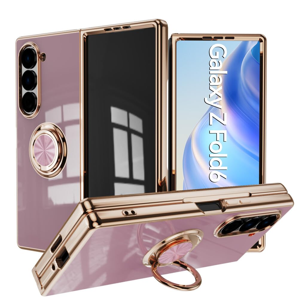 Étui à rabat en silicone pour Samsung Galaxy Z Fold 5 violet clair coque de protection - 8