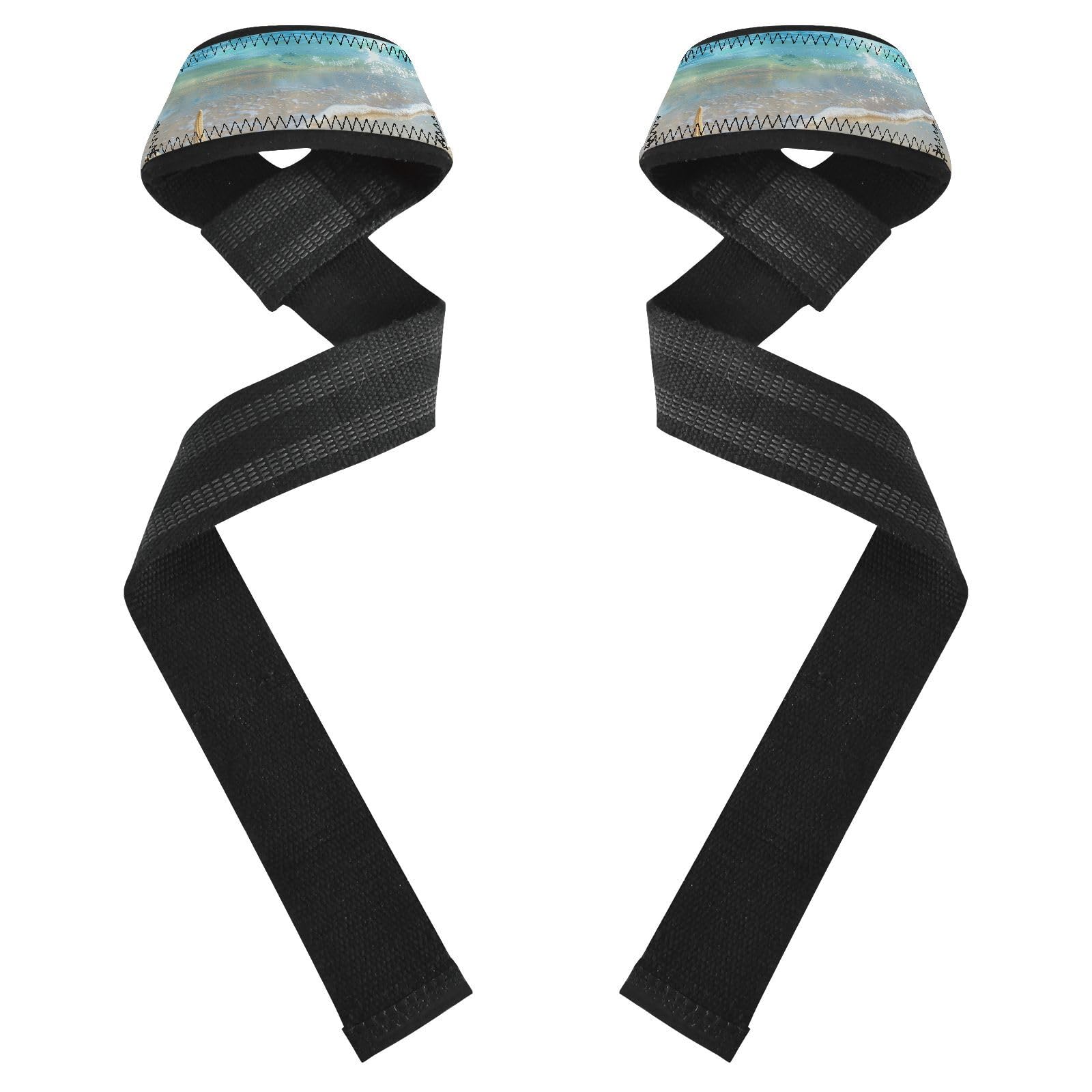 Nander Beach Shells Wrist Straps for Weightlifting,Lifting Straps with Neoprene Cushioned Wrist Padded and Anti-Skid Silicone for Strength Training,Bodybuilding,Deadlifting