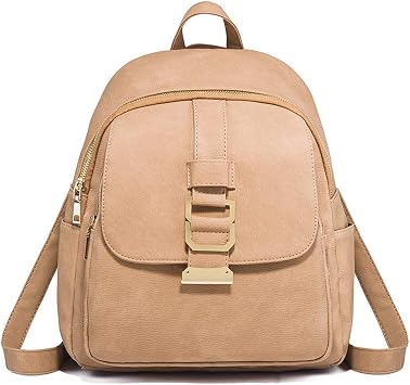 Artwell Women Backpack Purse Fashion Leather Backpack Designer Casual Daypack for Women Khaki