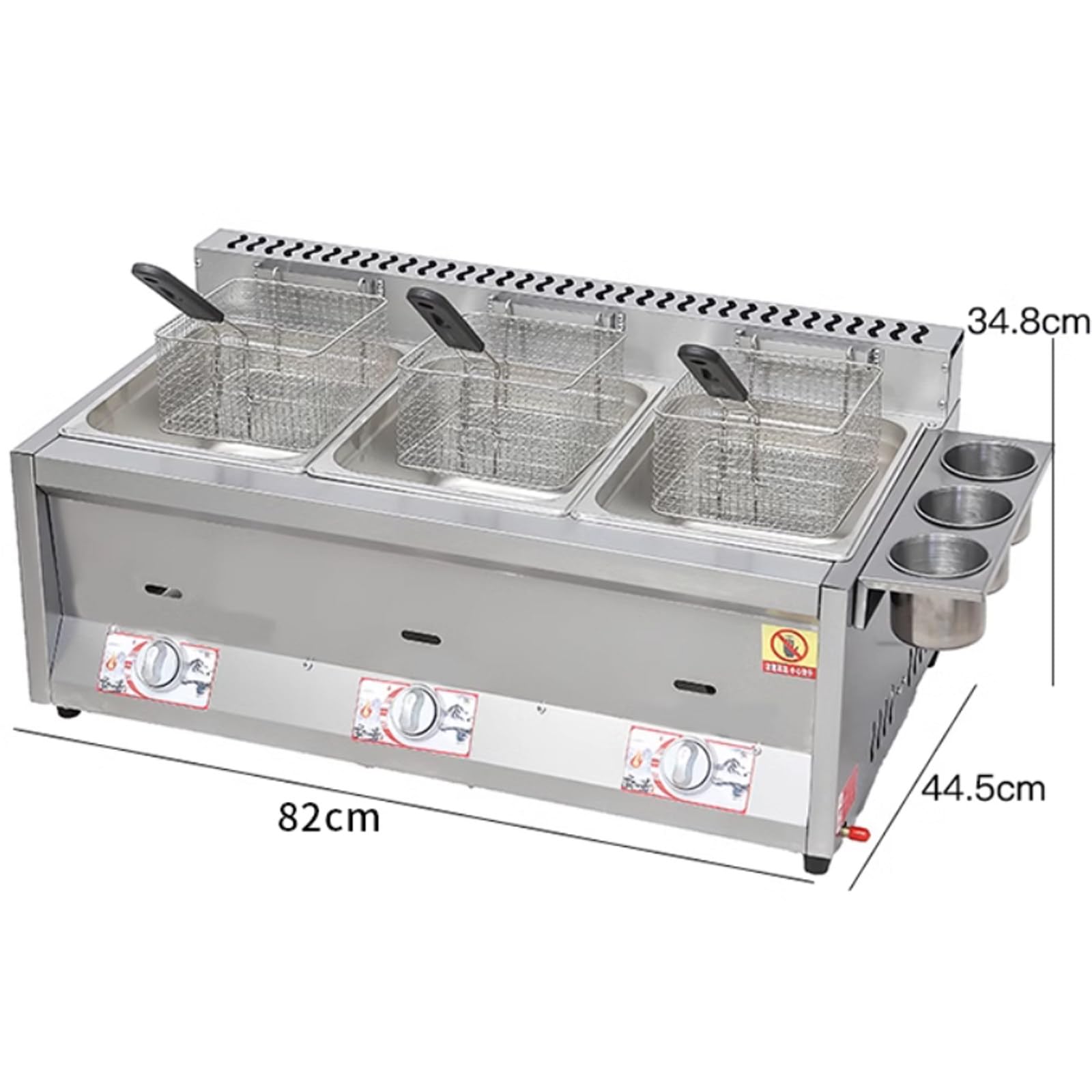 Friggitrice a gas di grande capacità, friggitrice a gas da banco in acciaio inossidabile per cucina commerciale, patatine fritte tacchino ristorante/uso domestico