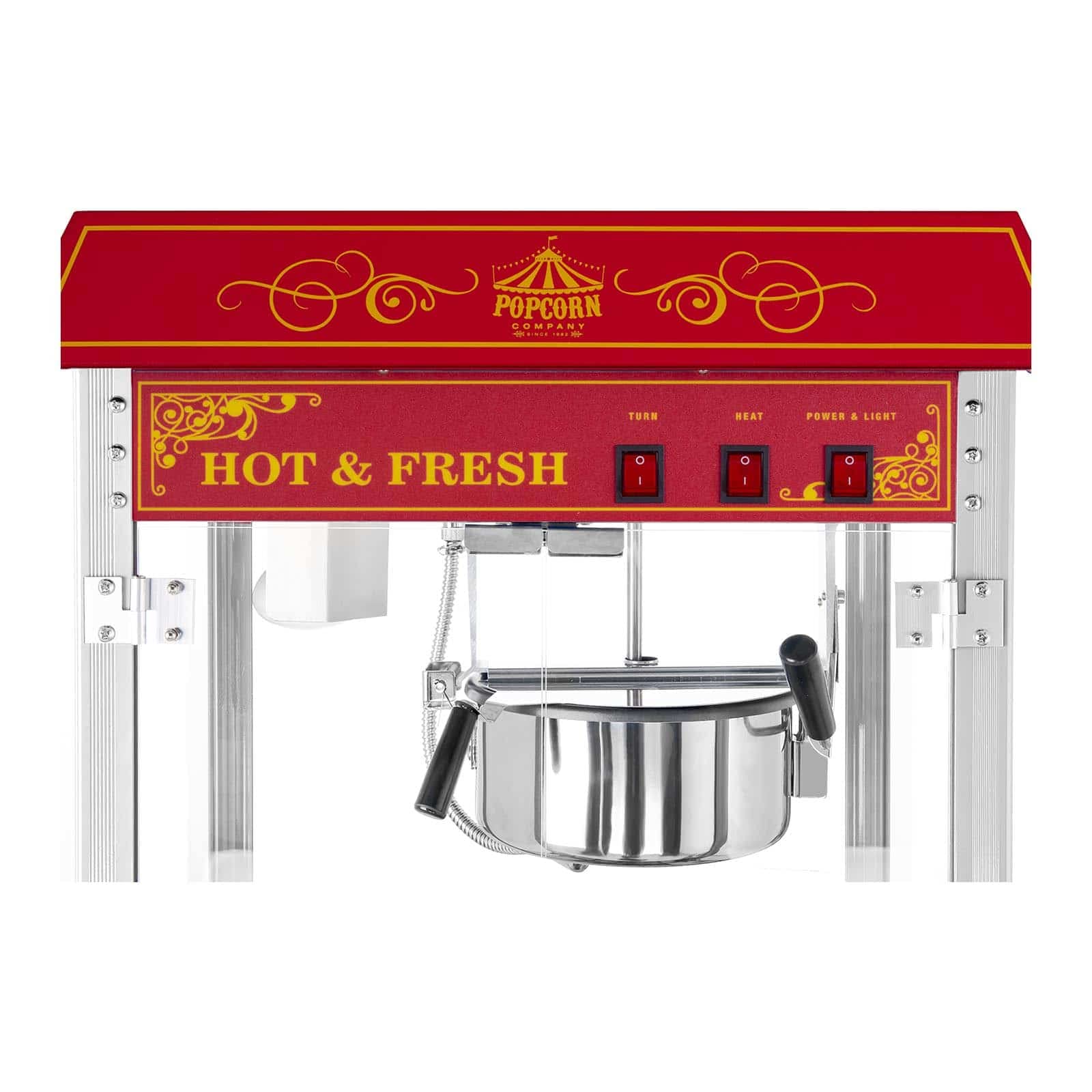 Royal Catering Machine à Popcorn (1.500W, rendement 5 kg/h récipient antiadhésif) Design USA Rouge