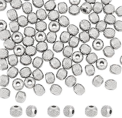 304 Stainless Steel Crimp Beads, Stainless Steel Color Size: About 1.5mm In Diam