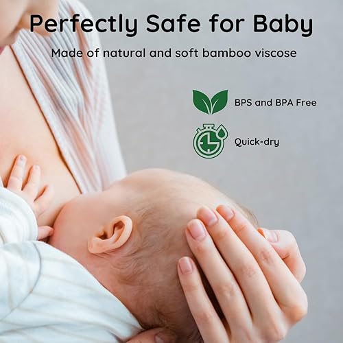 Miniatura 5 de Almohadillas de lactancia de bambú orgánico  14 almohadillas lavables con bolsas de lavado y almacenamiento  Almohadillas de algodón reutilizables
