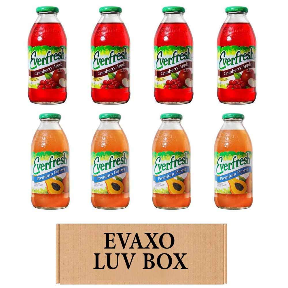 Everfresh Juice 16 oz. pack of 8, Cranberry Apple, Papaya