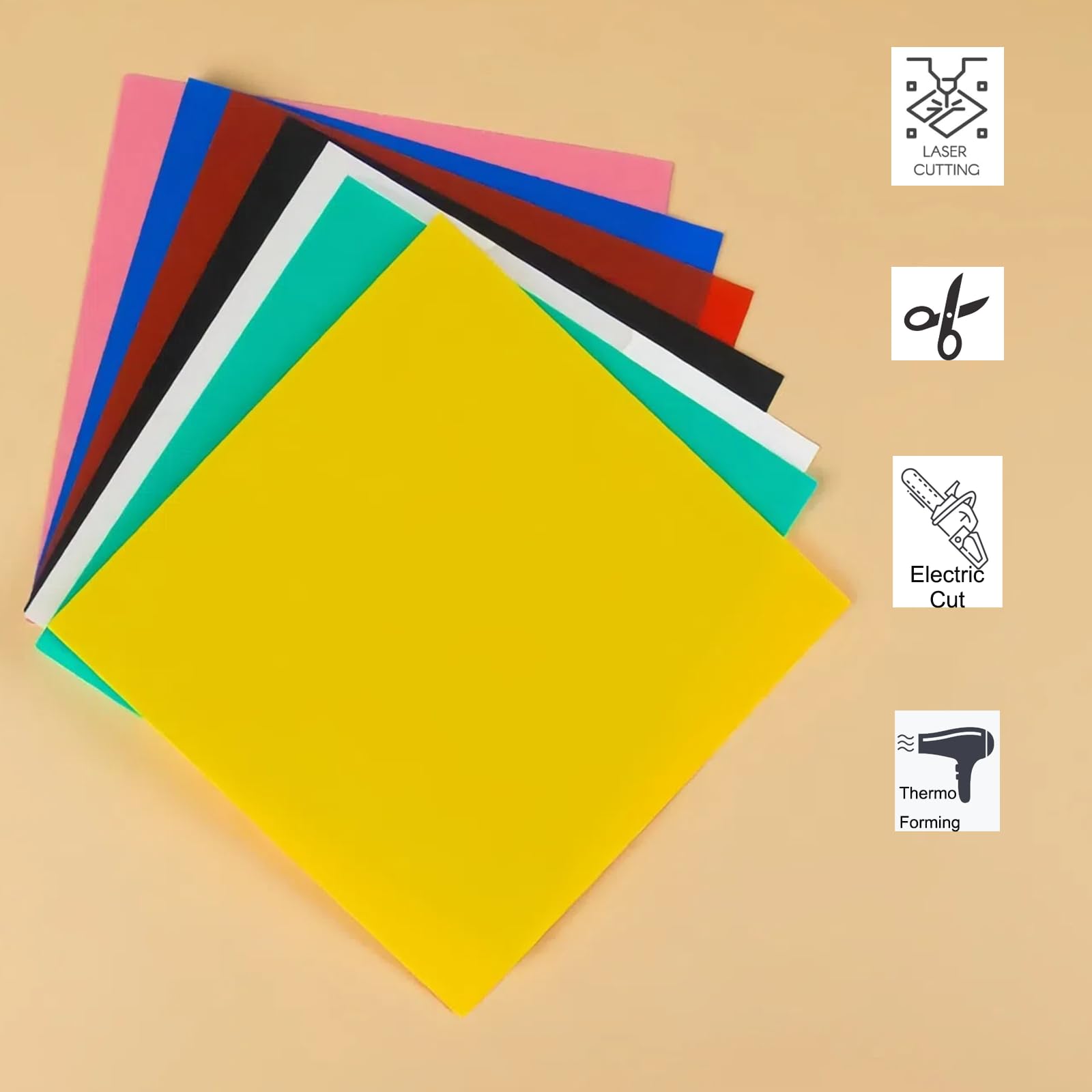 Plastic Sheets for Laser Cutting & DIY - 10 Pack -5 Plastic Sheets for Laser Cutting & DIY - 10 Pack -5