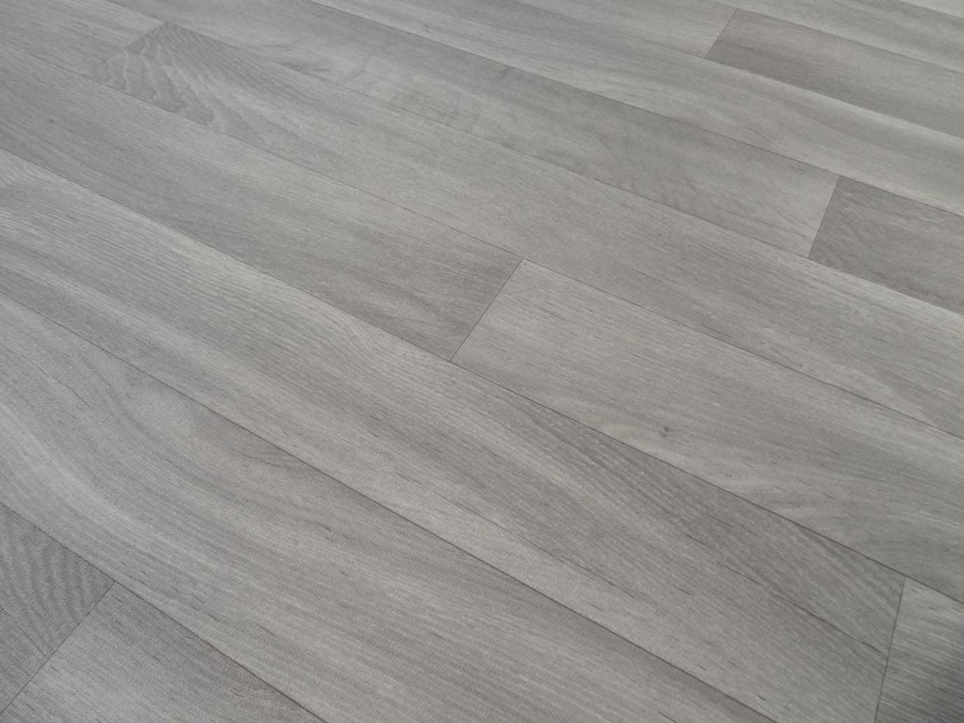 PVC Bodenbelag Vinylboden in grauem Holzton-Design, Zuschnitt (2m breit / 4m lang)