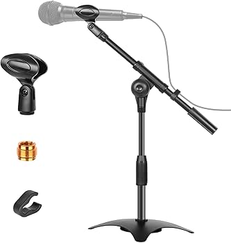 Amazon | EMART マイクスタンド 卓上 角度、高さ調節可能 伸縮