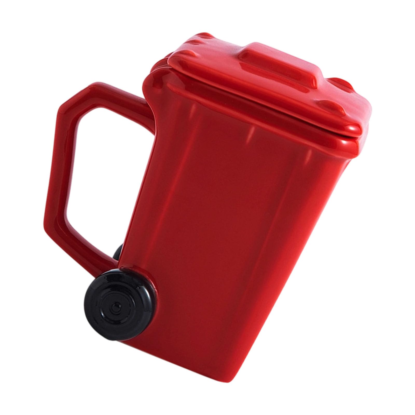 Jazuaiao Unique Trash Bin Shape Coffee Cup 400ml Sturdy Ceramic Mugs Easy Cleaning Home Use Garbage Can Shape Mugs Creative Garbage Bin Coffee Cup