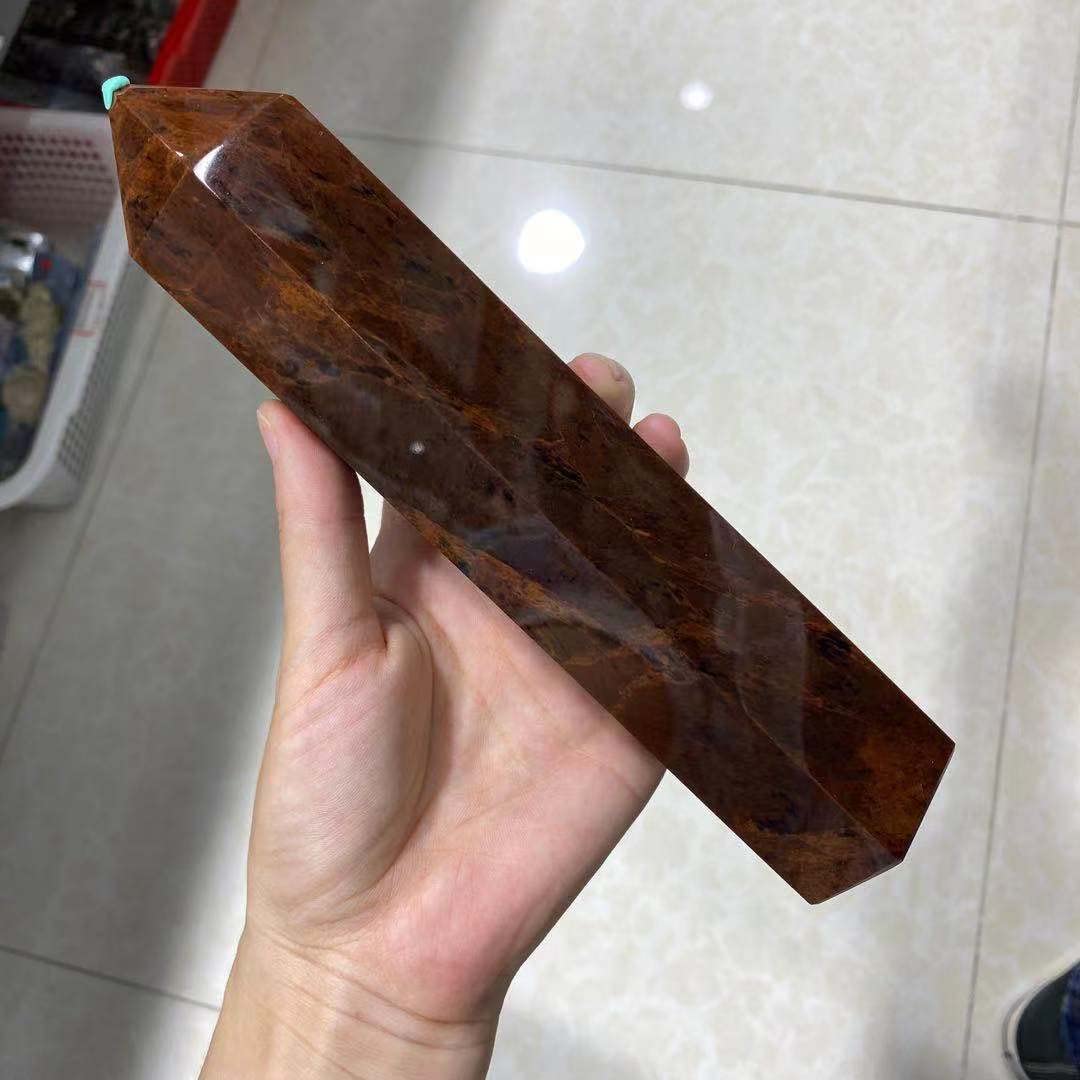 Kristallheilung Meditation Dekoration Natürlicher Kristallquarz Energy Obelisk Reiki Heilende Geschenk-Raumdekoration Haus Dekoration (Size : 600-650g)