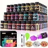 CHANGTIKEJI Mica Powder - 81 Colors - 10g/Bottle of Natural Pigment Powder for Epoxy Resin，Soap Making，Candle Making,Car Freshies,Dye,Nail Polish,Bath Bombs