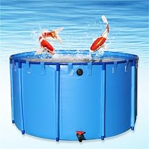 Canvas Above Ground Fish Pond with Drain Valve, Fish Pond with Sturdy Steel Frame, Round Thickening Stock Tank for Outdoor39.4X H23.6in