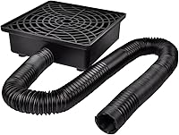 Prestantious 12x12 Low Profile Catch Basin Downspout Extender with 8.2ft 2" Flexible Pipe - No Dig Rainwater Diverter