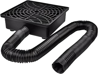 Prestantious 12x12 Low Profile Catch Basin Downspout Extender with 8.2ft 2" Flexible Pipe - No Dig Rainwater Diverter