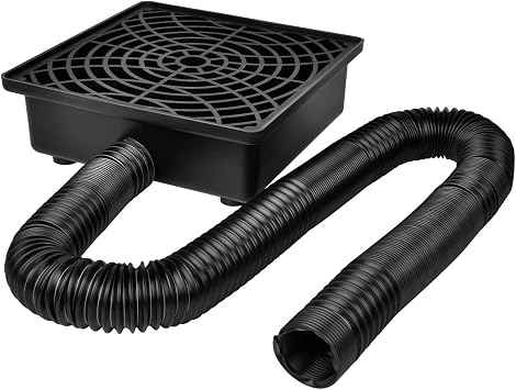 Prestantious Catch Basin Gutter Downspout Extensions, 12"12" Low Profile Catch Basin Downspout Extender with 2" ID Flexible Pipe, No Deep Dig Needed, Rainwater Diverter, Pipe Stretched Length 8.2ft