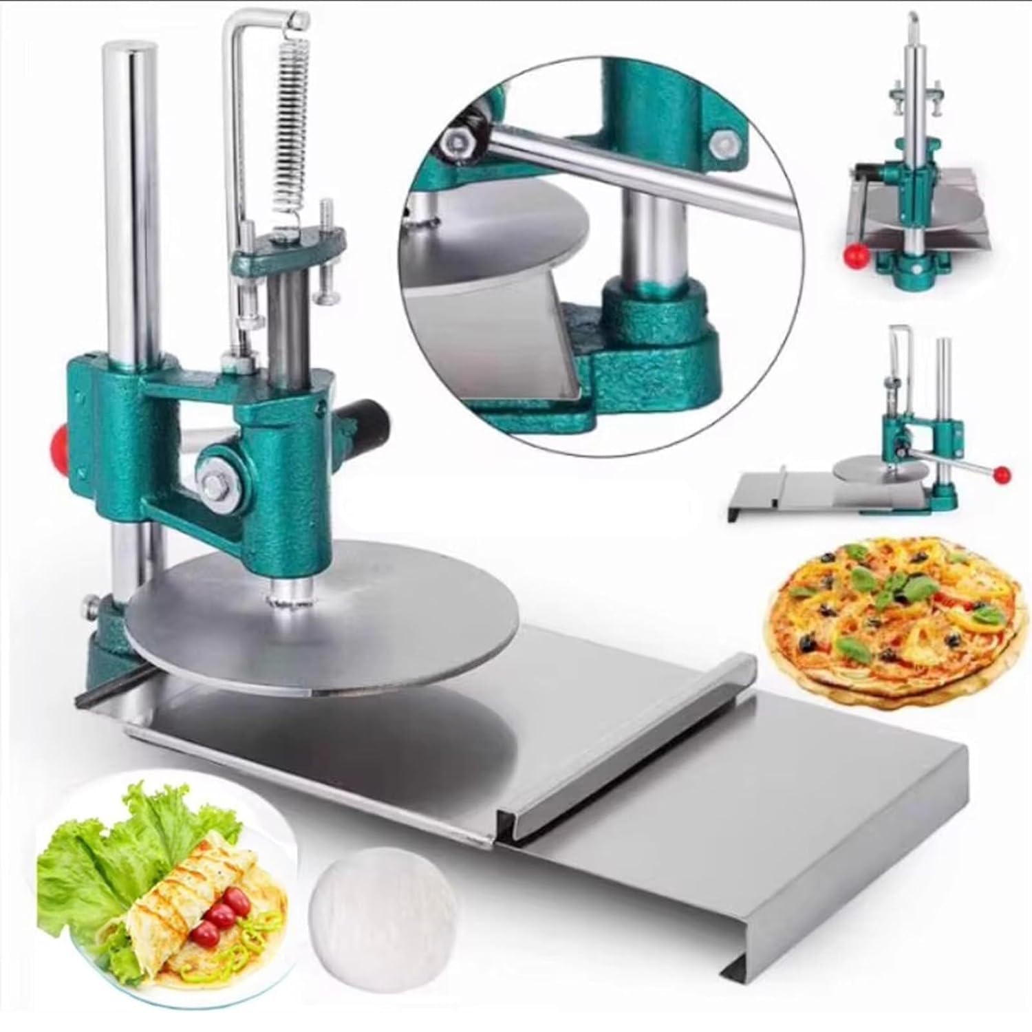 Prensa De Repostería Manual Ajustable De 16-24 Cm para Aplanar La Masa De Tartas, Pizzas Y Panes Repostería Doméstica Y Comercial.