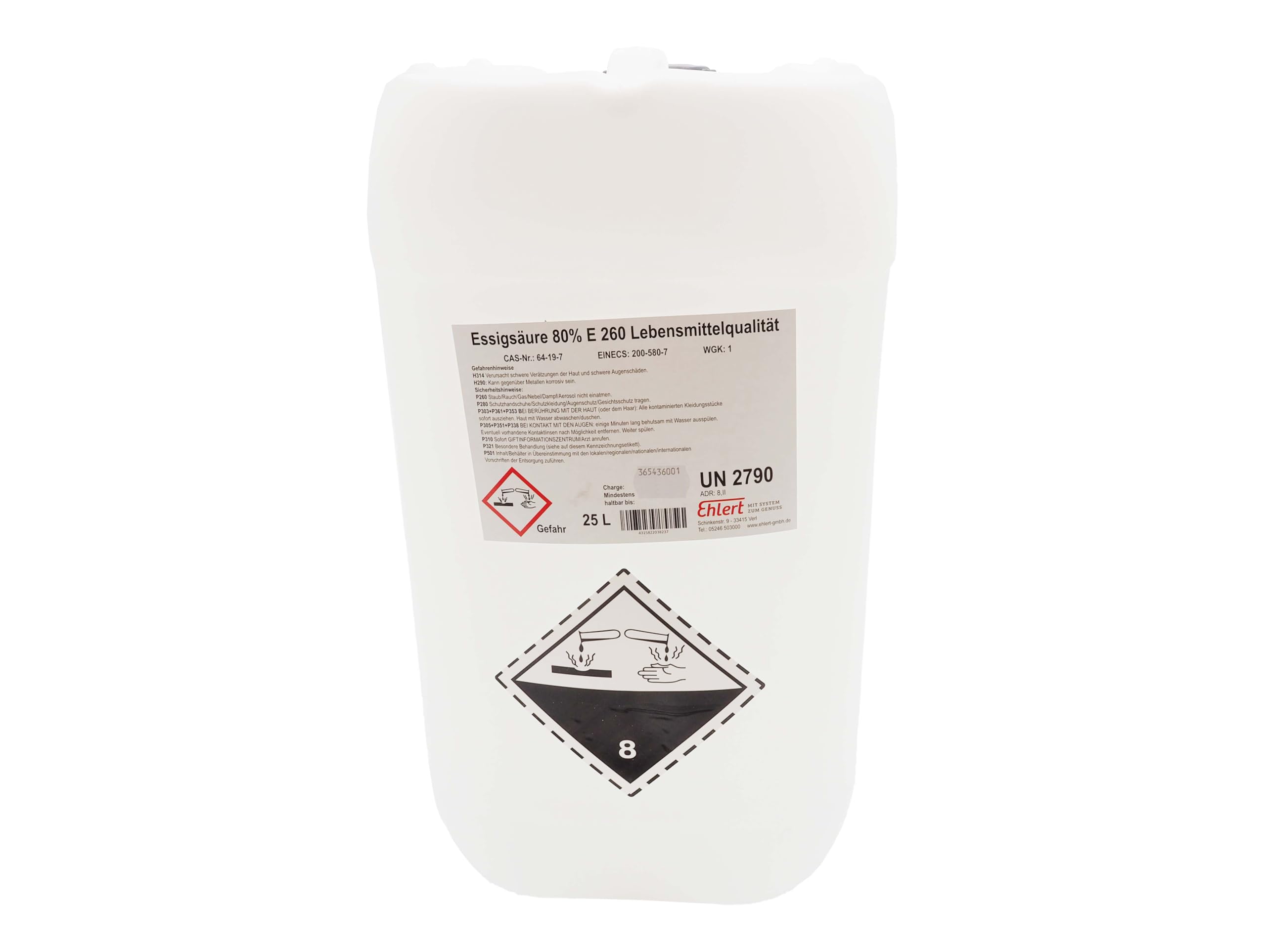 25 Liter Essig-Essenz 80%, hell