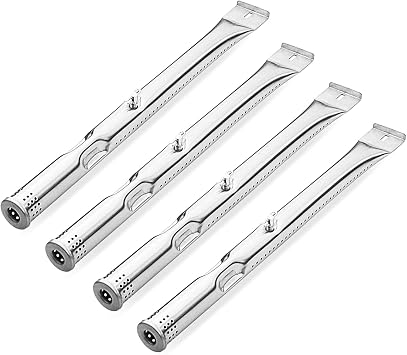 Burner Tubes Stainless Steel BBQ Grill Replacement Parts for Charbroil 463436215, 463436214, 463436213, 466334613, 466342014, 466436213, 466436513, 4 Pack Gas Burner Pipe