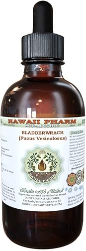 Bladderwrack Extracto líquido sin alcohol, Bladderwrack (Fucus Vesiculosus) Glycerite Hawaii Pharm Suplemento herbario natural de 2 onzas