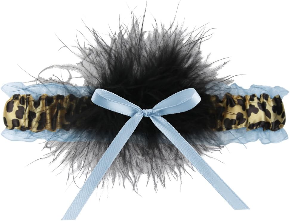 Zooey Leopard Print Garter, Light Blue