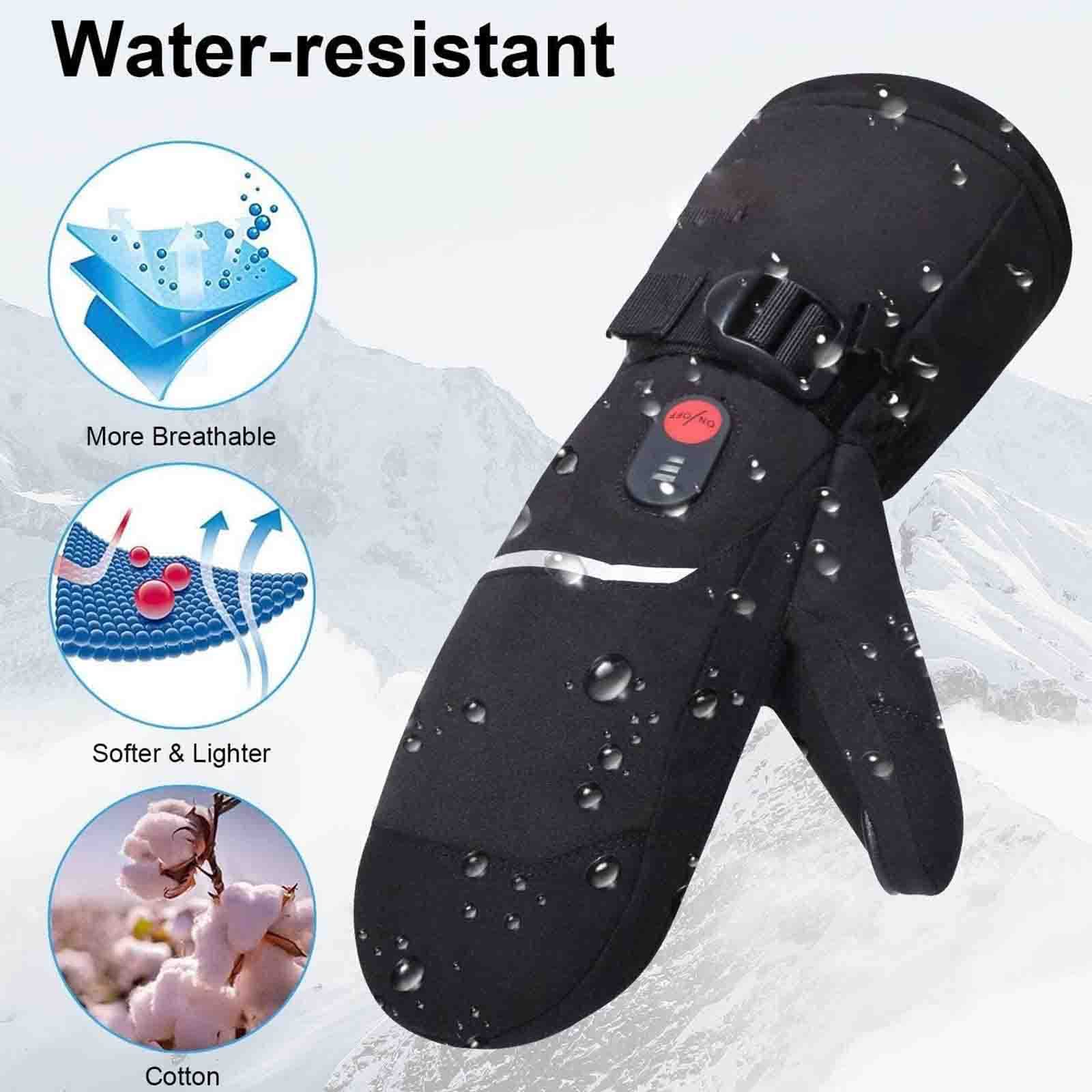 CHEWYNP Guanti da Sci riscaldati per Uomo Donna, Guanti Termici a Batteria Ricaricabile elettrica per Sci Invernale, Pattinaggio, Neve, Campeggio, Escursionismo