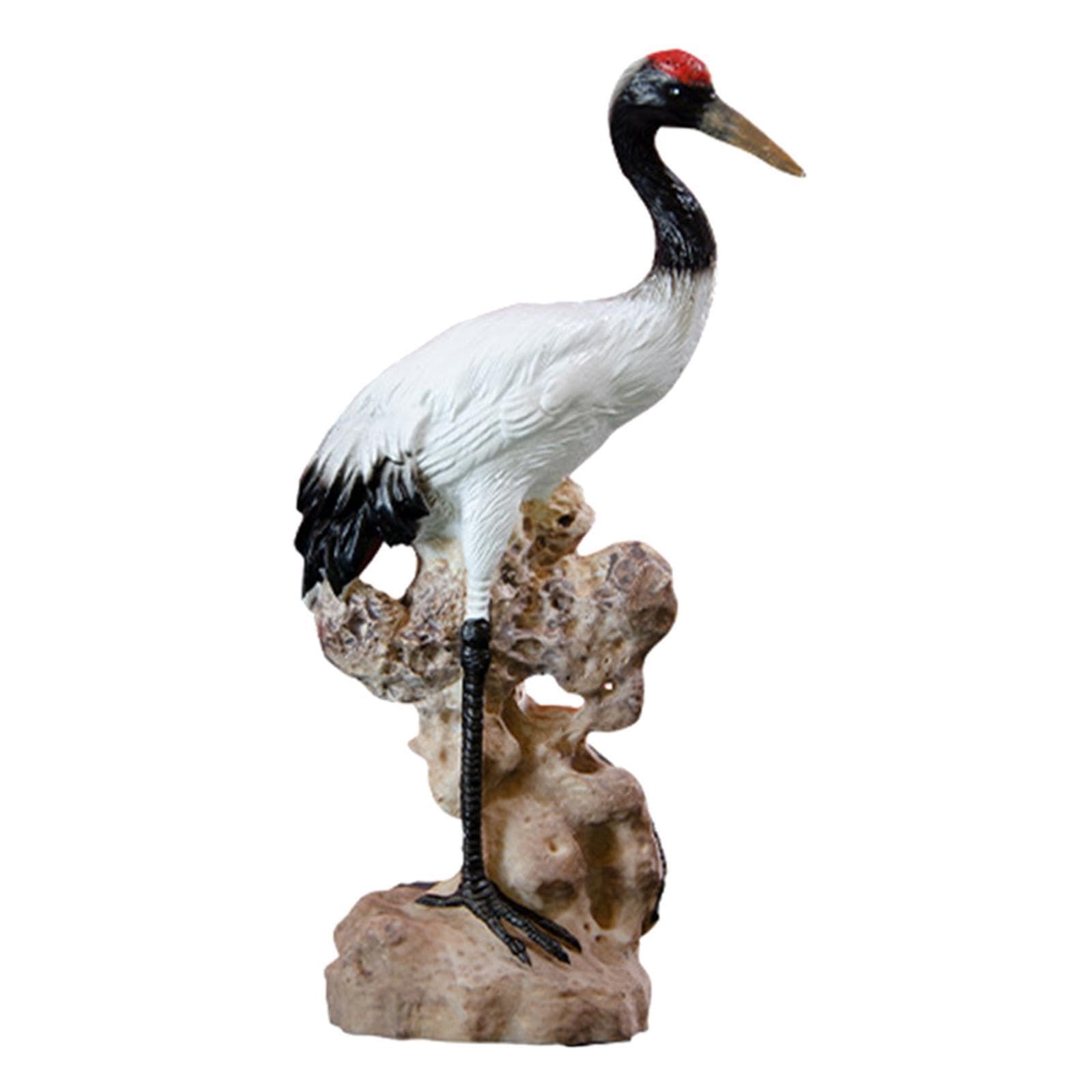 Mophrati Resin Gaze Bird Statues Garden Sculptures Crane Shape Statue Craft Collectibles Home Decor Yard Lawn Living Rooms Resin Bird Statues Home Decorations Landscape,