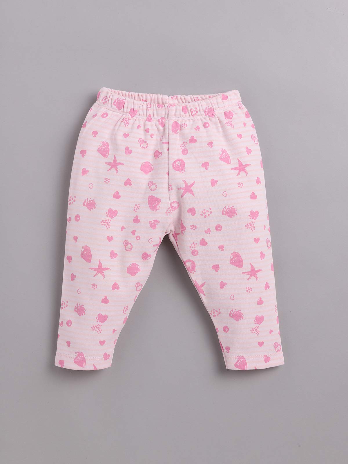 BABY GO Girls Mid Rise Cotton Graphic Regular Fit Track Pants Pack of 1 (Gobs20-2506-0/3M-Pinkk_Pink2_0 3 Months) 1