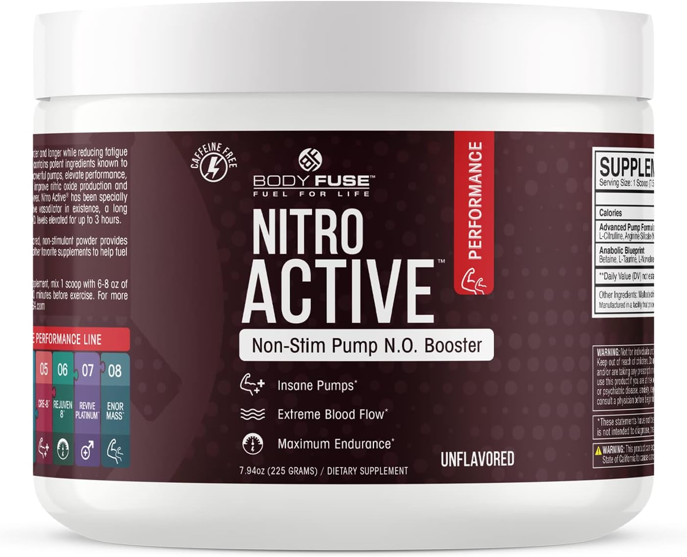 Nitro Active Pump V2 Unflavored Powder Vasodilator | 30 Servings