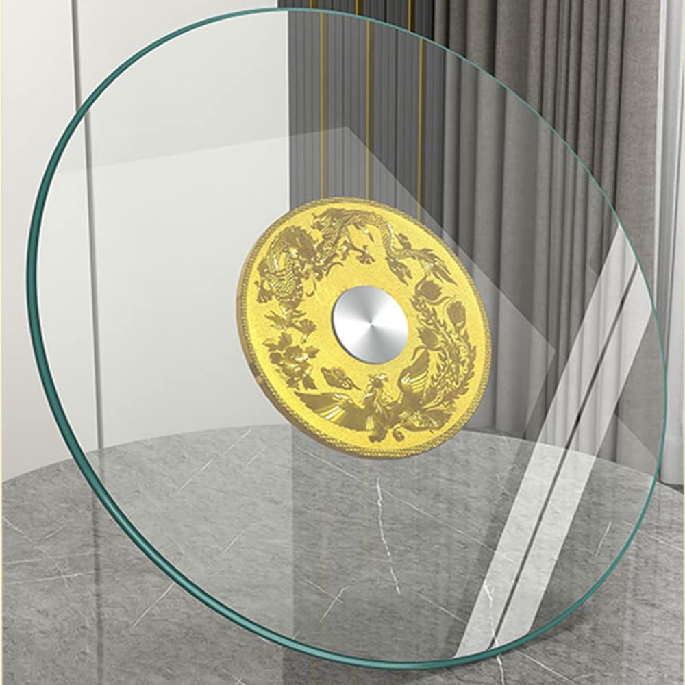 FREAZE 100cm Pesante Vassoio Girevole Lazy Susan Piatto Rotante per Cucina, Trasparente Vetro Piatto da Portata con Bearing Silenzioso, Vassoio da Servizio (Size : 60cm/24in)