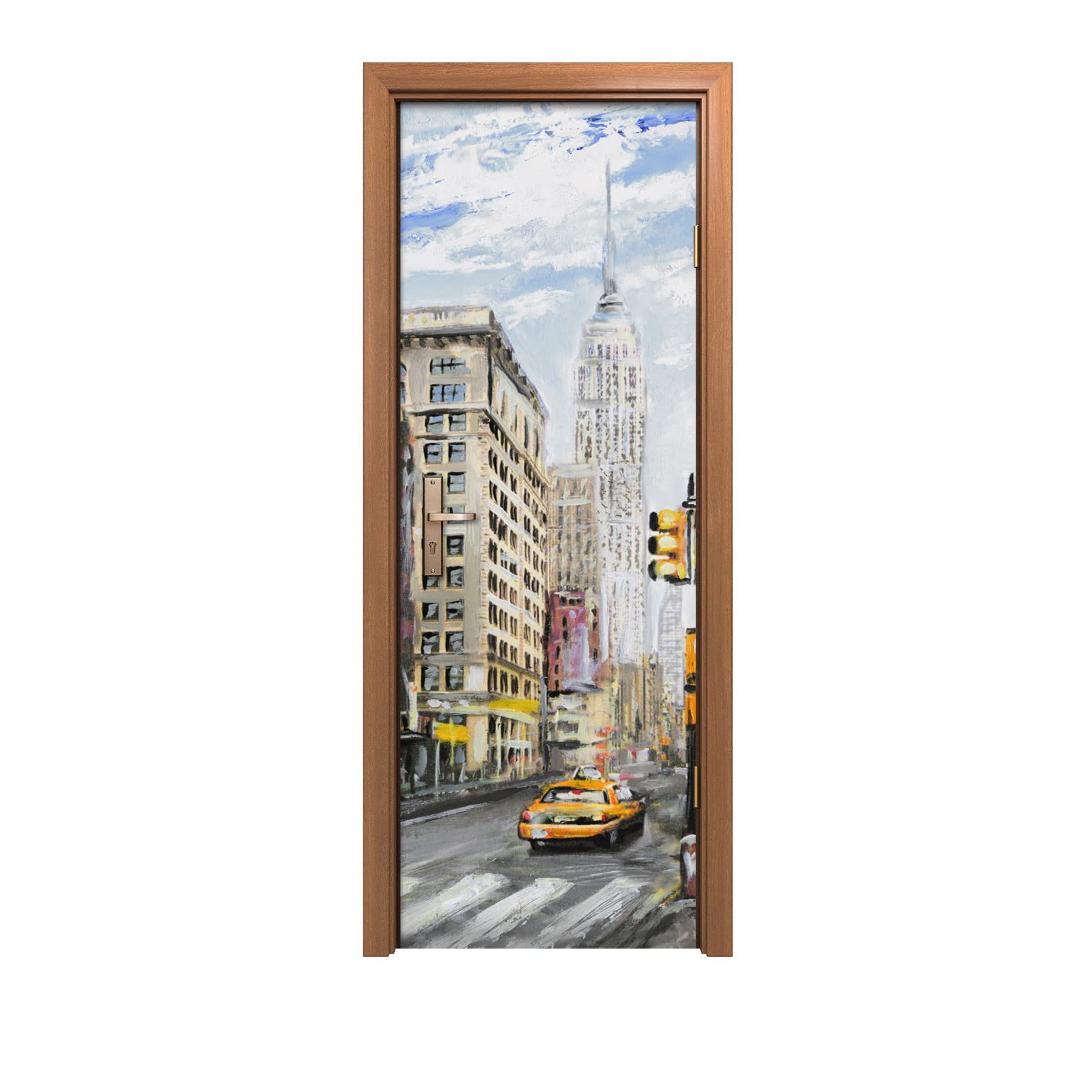Autocollant de porte haut de gamme New York 70x200cm design intérieur