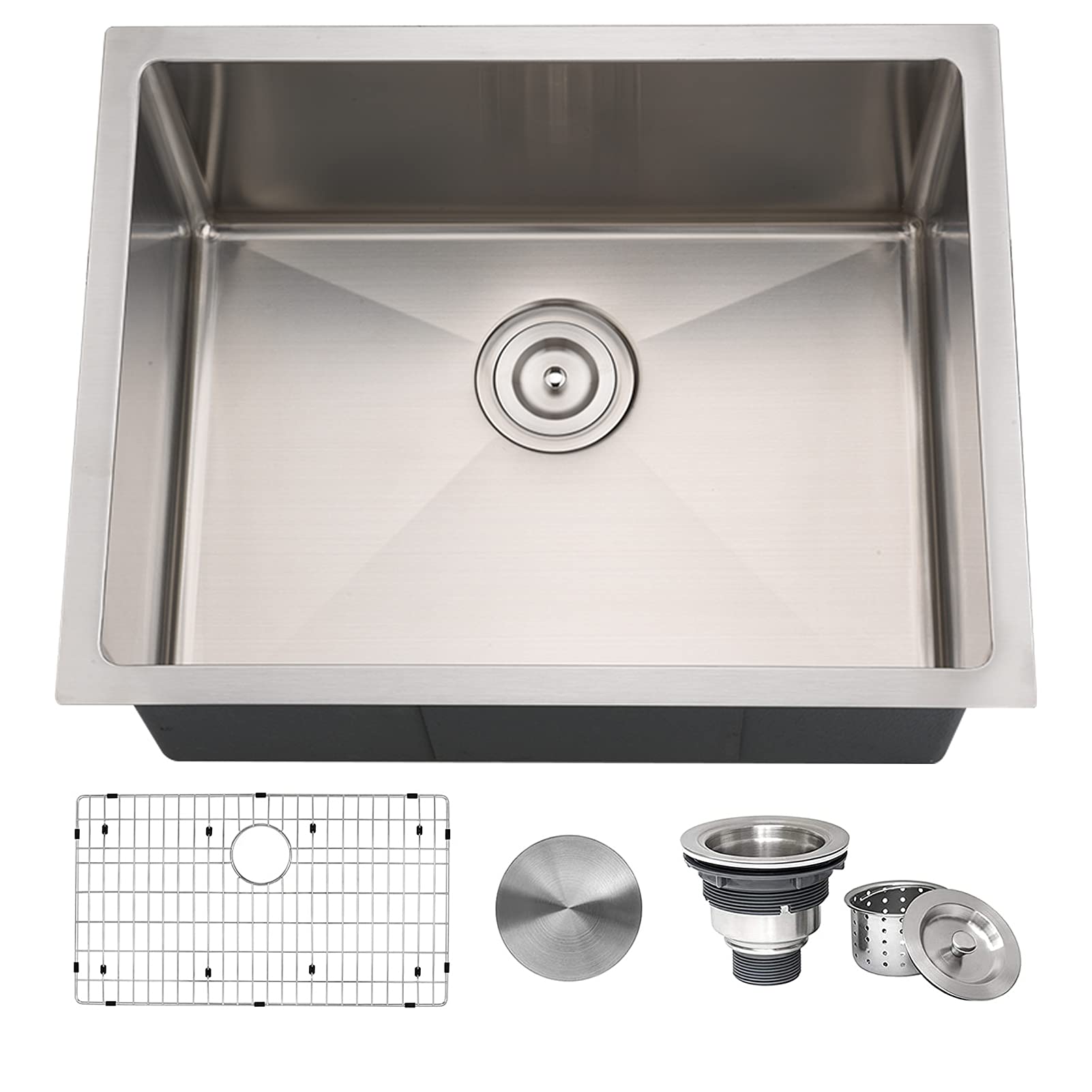 Buy Gryps 23inch Handcraft Single Kitchen Sink Under, 18Gauge