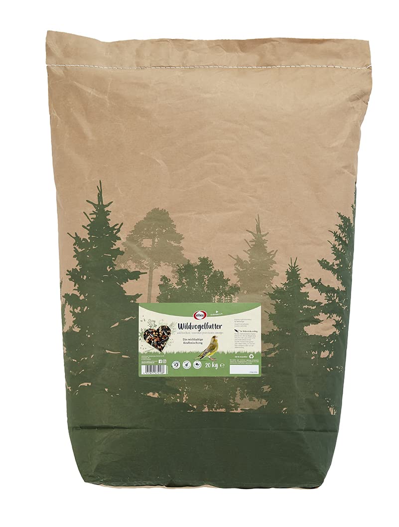 Elles Wildvogelfutter 20kg I Vielfältige & nährstoffreiche Kraftmischung | Für Körner- & Gemischtfresser | Artgerechtes Ganzjahresfutter | Ambrosia kontrolliert