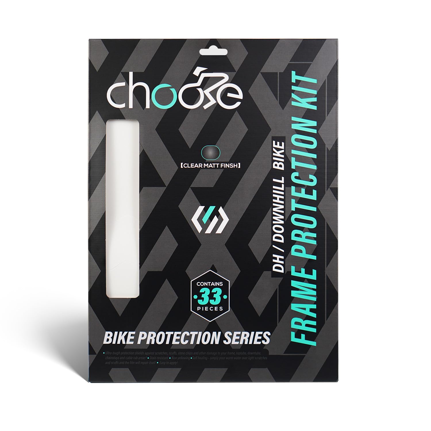 Chooee Downhill Bike Rahmenschutz,33 Stück DH Fahrrad Rahmenschutz Folie Set für Frame Protection Ober/Unterrohre, Kettenstrebe, Kabelverschleiß