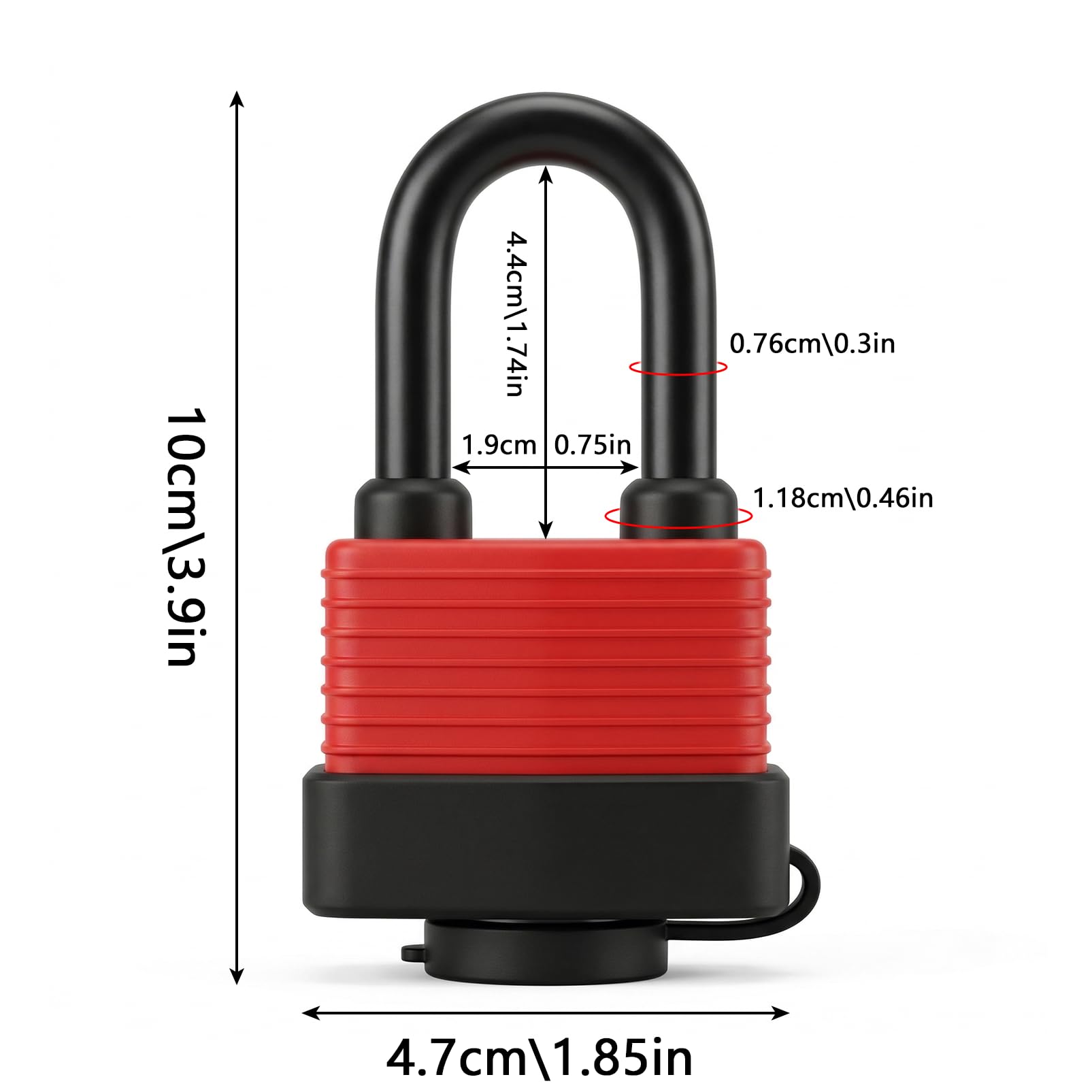 2 lucchetti con chiave, lucchetto di sicurezza, lucchetto lungo, resistente alle intemperie, con chiave, per armadietto, garage, recinzione, cancello da giardino
