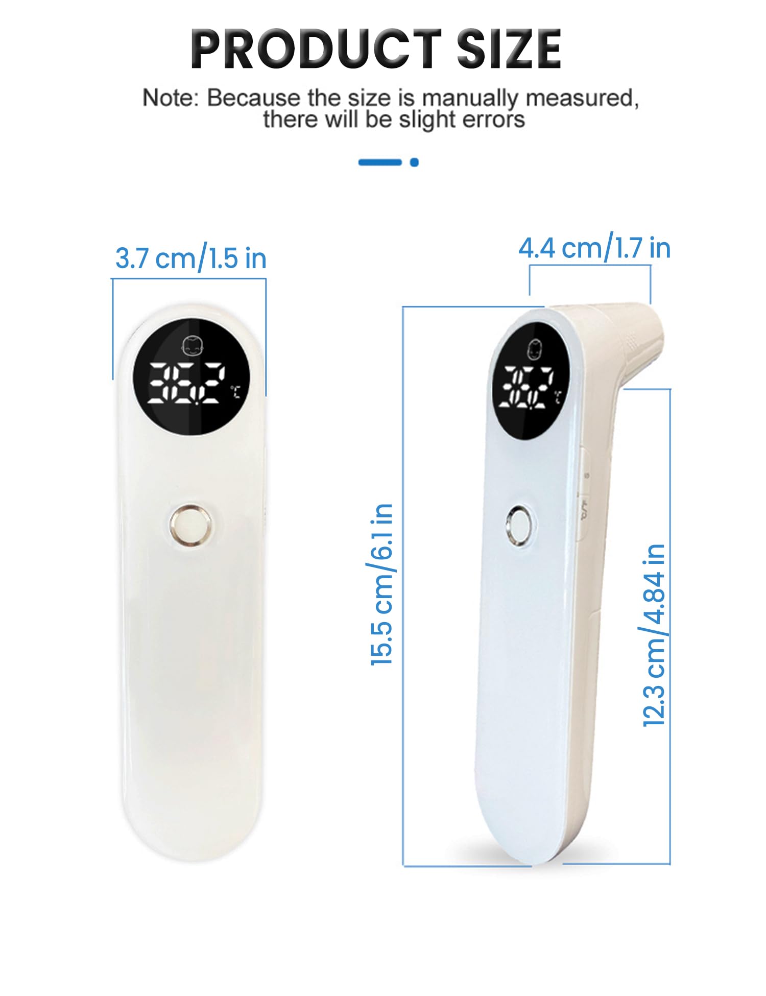 Termometro 3 in 1 per bambino, anteriore, orecchio e oggetto, termometro digitale a infrarossi senza contatto con display LED, allarme febbre, modalità silenziosa, promemoria memoria, termometro