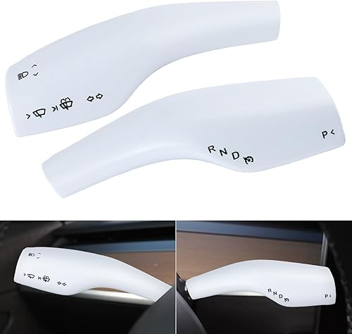 Funda de palanca de dirección compatible con Tesla modelo 3 modelo Y, funda de palanca de cambios, accesorios de patrón de fibra de carbono,