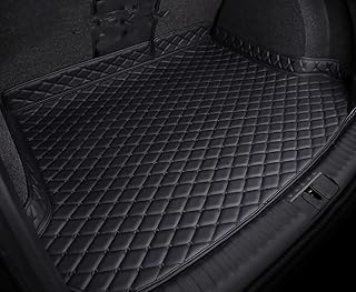 QIAOFANFAN Car Boot Mat for Skoda Fabia Hatchback Wagon 2021 2022 2023 2024 2025, Leather Non-Slip Waterproof Scratch-Resistant Cargo Protective Mat Boot Interior Accessories, A/Black