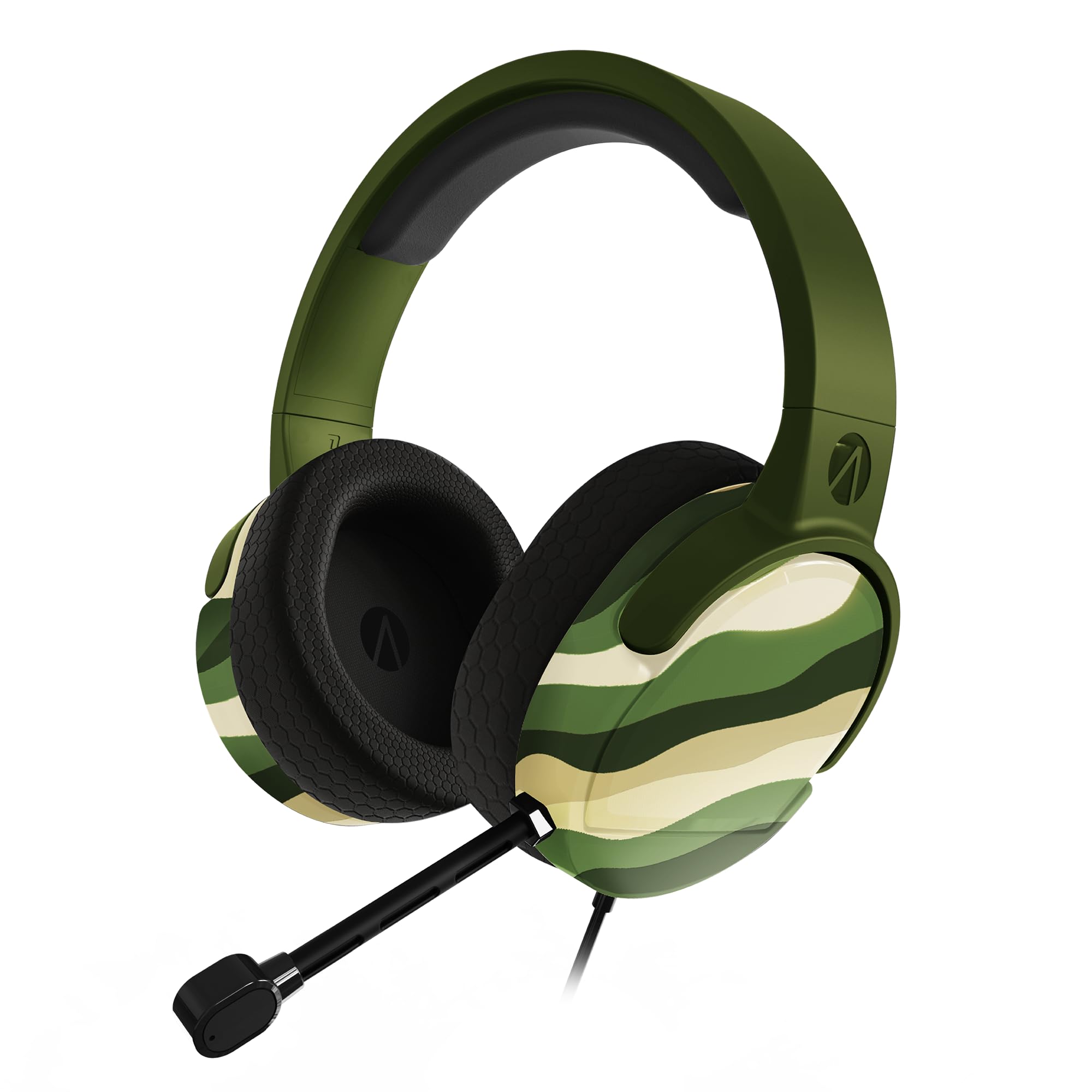 STEALTH PANTHER Wave - Cuffie da Gaming over-ear verde foresta, compatibili con PS4/PS5, XBOX, Switch, PC con microfono flessibile, jack da 3,5 mm, cavo da 1,5 m, leggere, comode e resistenti