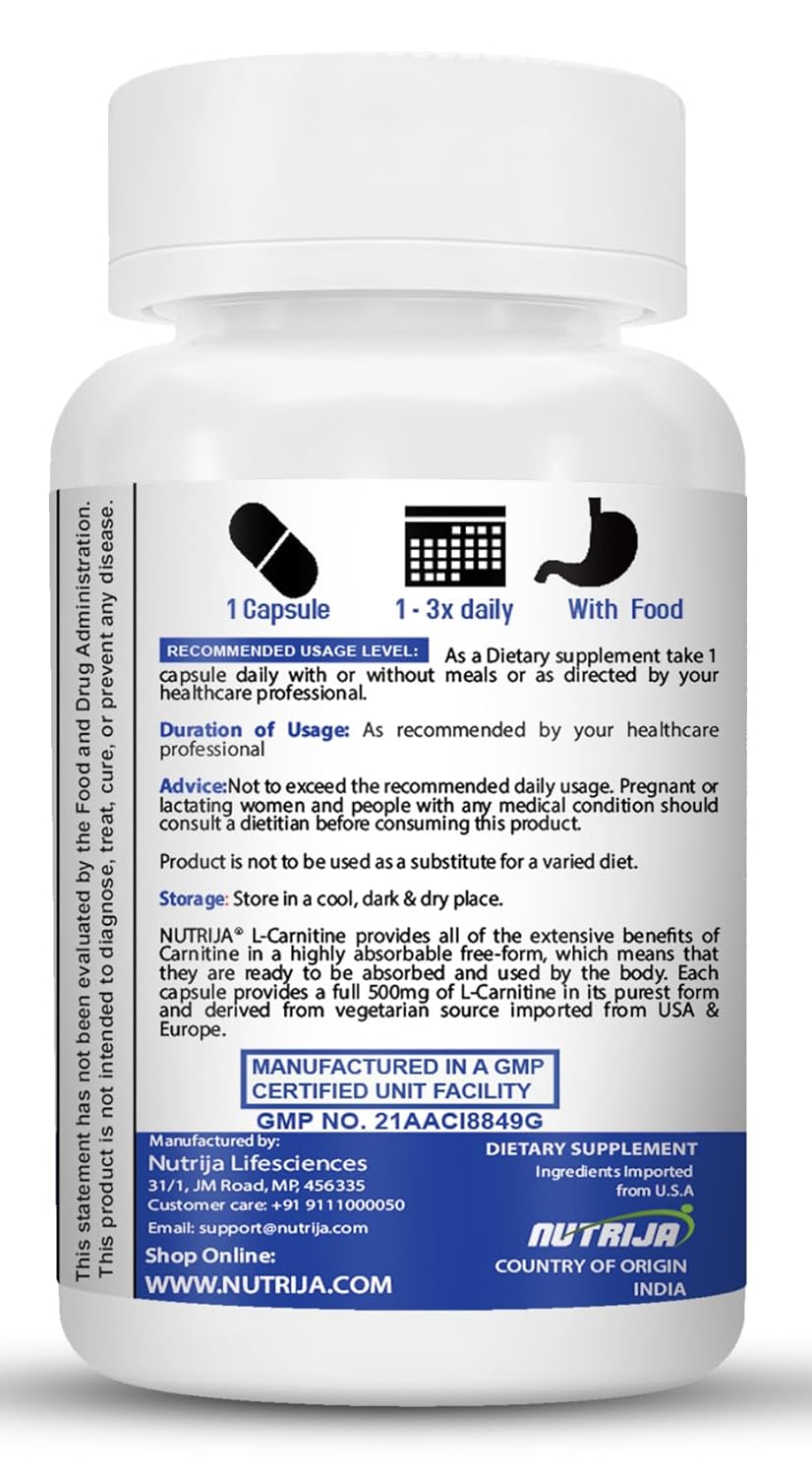 Buy Now Nutrija L-Carnitine L-Tartrate 500Mg Supplement | Converts F... 1 Buy Now Nutrija L-Carnitine L-Tartrate 500Mg Supplement | Converts F...