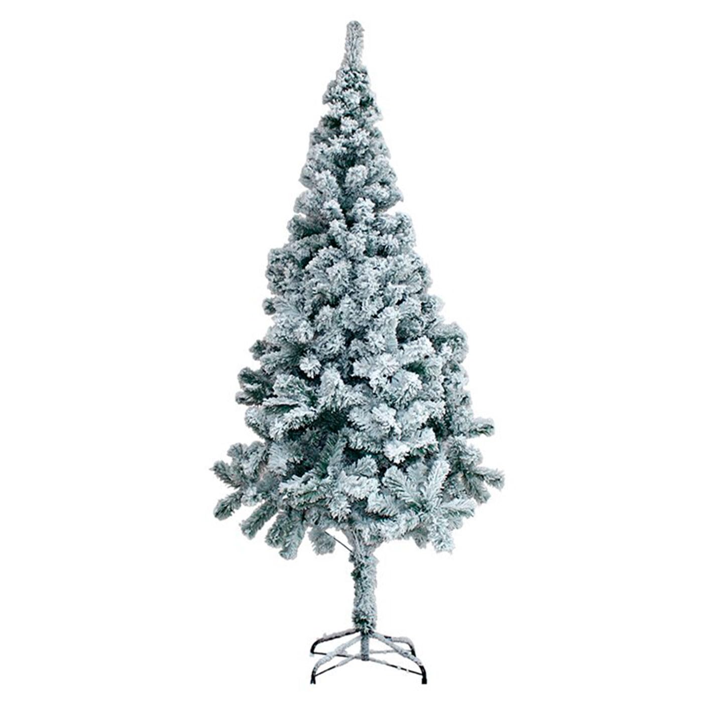 Acan Tradineur Sapin de Noël enneigé, pin, sapin artificiel blanc, structure en plastique et métal revêtu, robuste et durable, montage facile, 150 cm