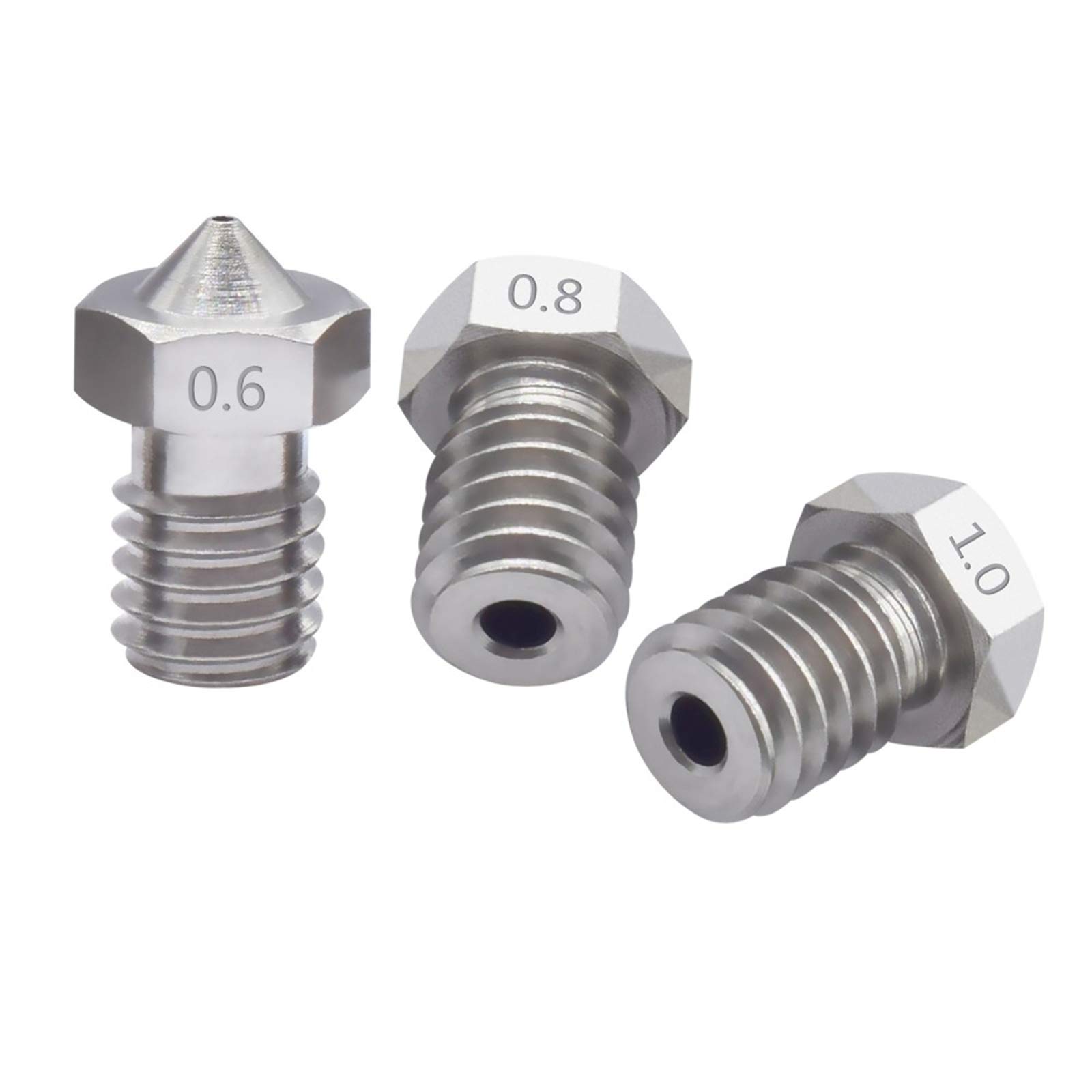 Boquillas, Boquilla de impresora, Boquillas de latón, 50 piezas Boquilla de acero inoxidable con rosca M6 Tamaños mixtos Diámetro 0.2 1.0 mm for extrusora de impresora 3D de filamento de 1.75 mm, Diám