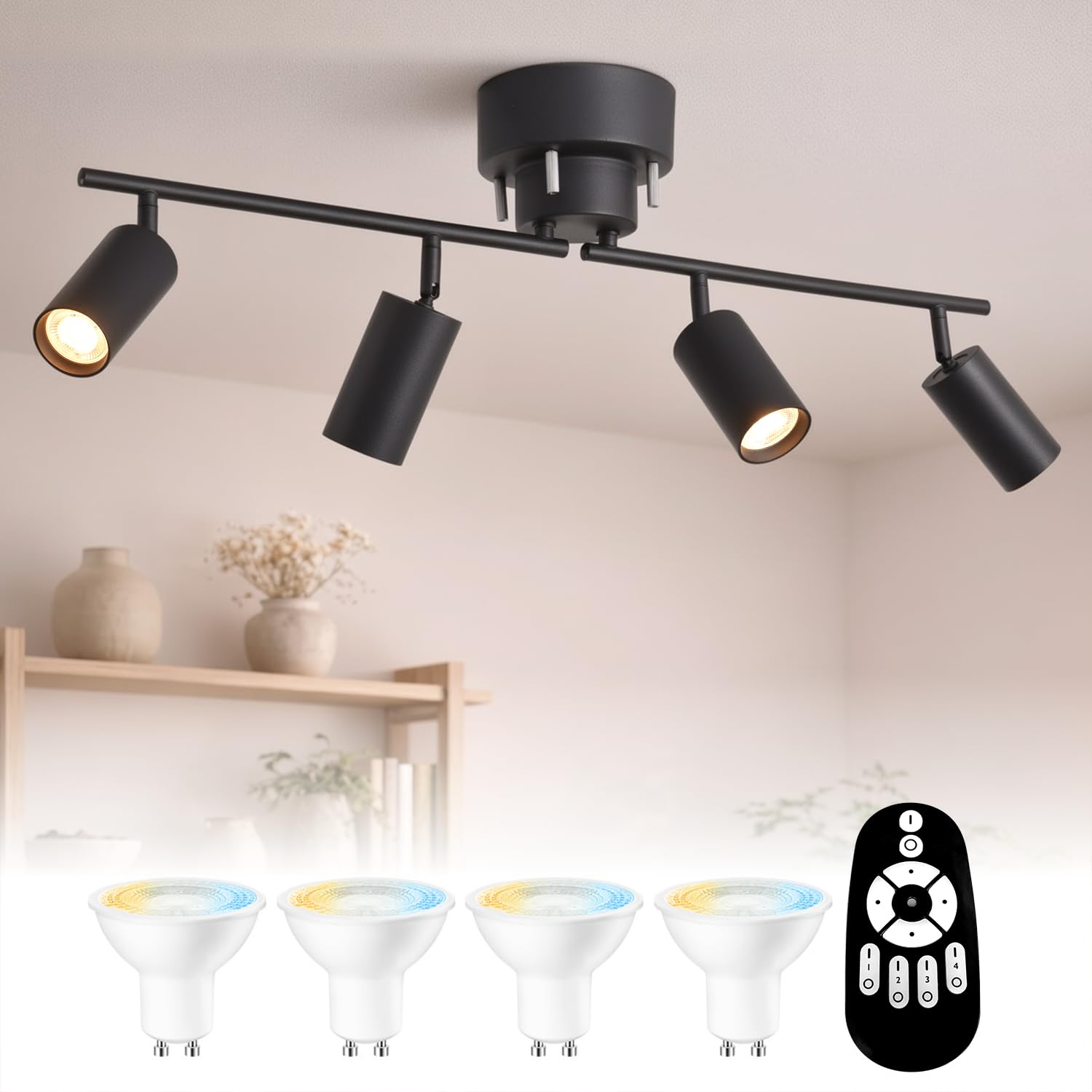 4灯 スポットライト シーリングライト LED電球・リモコン付 Amazon.co.jp : PNRLUX シーリングライト おしゃれ 4灯 スポットライト