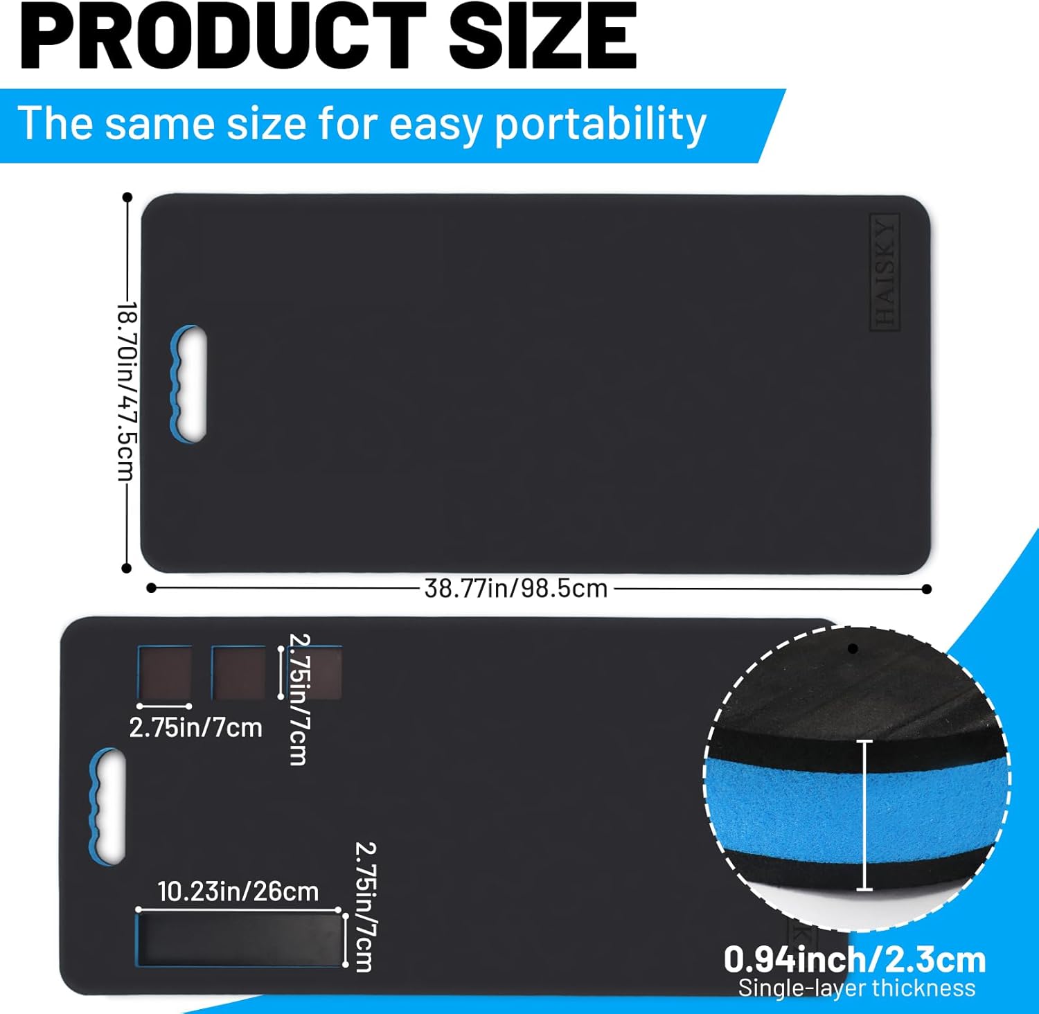 2 Pcs Extra Large Mechanic Kneeling Pad, 39" x 19" Thick Soft EVA Foam Mat with Magnetic Slots for Screws & Accessories, Knee Cushion for Auto Repair, Gardening, Workshop, Exercise,Camping